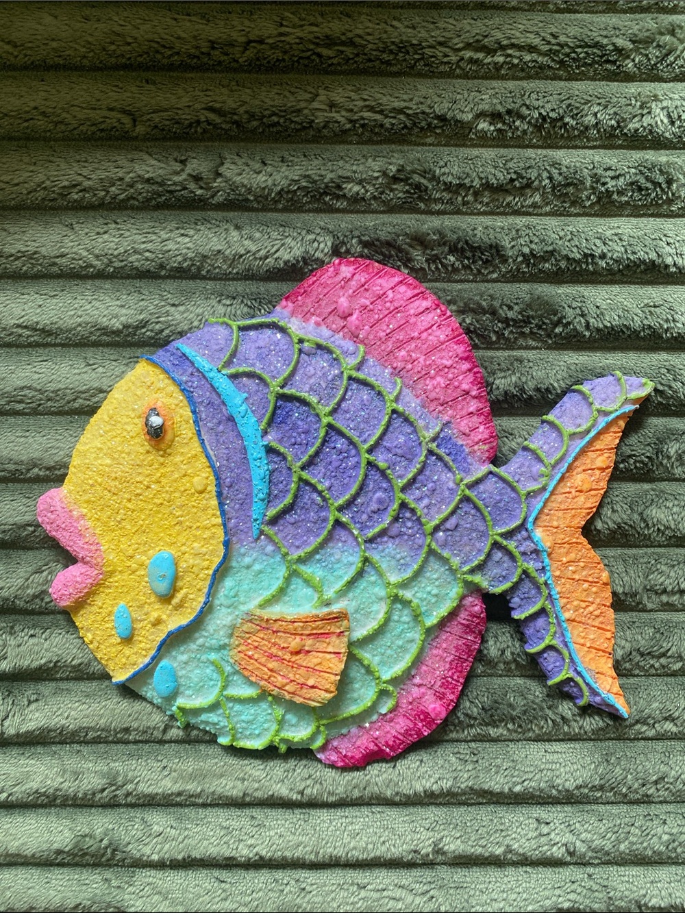 Colorful Glittery Decorative Fish Wall Ornament